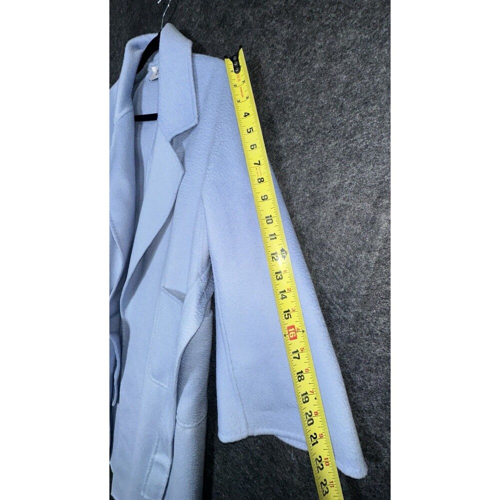L.A.M.B. Pale Blue Belted Wool Trench Coat - Picture 6 of 9